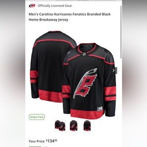 Fanatics Carolina Hurricanes Black Home Breakaway Jersey. Men’s size - M